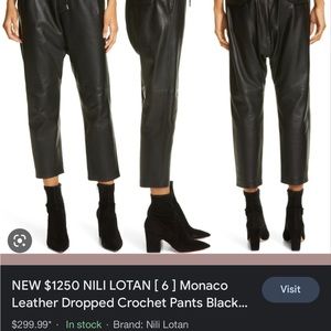 Nili Lotan drop crotch leather pants